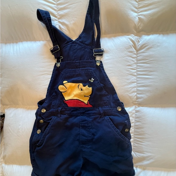 Disney Pants - Disney Women Overalls with Pooh Design - Navy